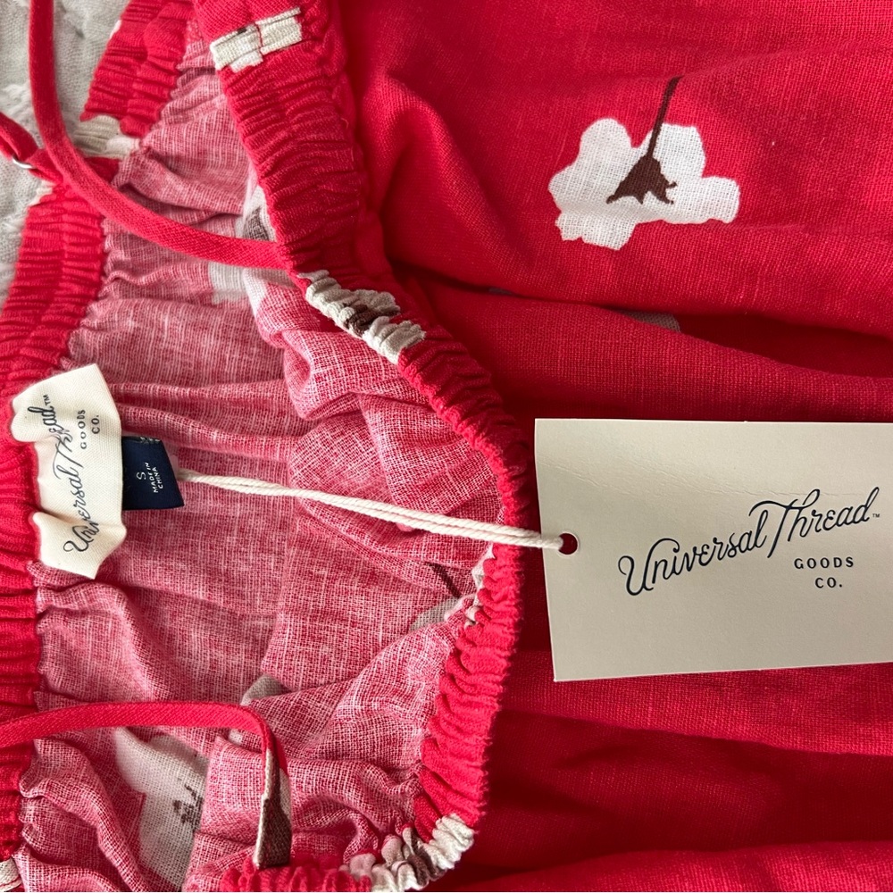 Universal Thread Red Smocked Ruffled Blouse - Picture 2 of 3